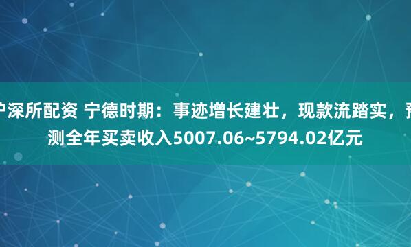 沪深所配资 宁德时期：事迹增长建壮，现款流踏实，预测全年买卖收入5007.06~5794.02亿元