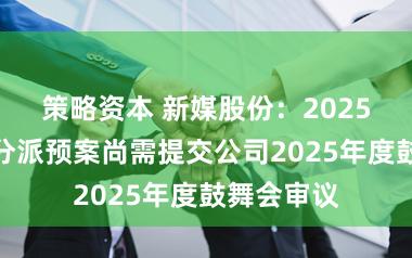 策略资本 新媒股份:2025年度利润分派预案尚需提交公司2025年度鼓舞会审议